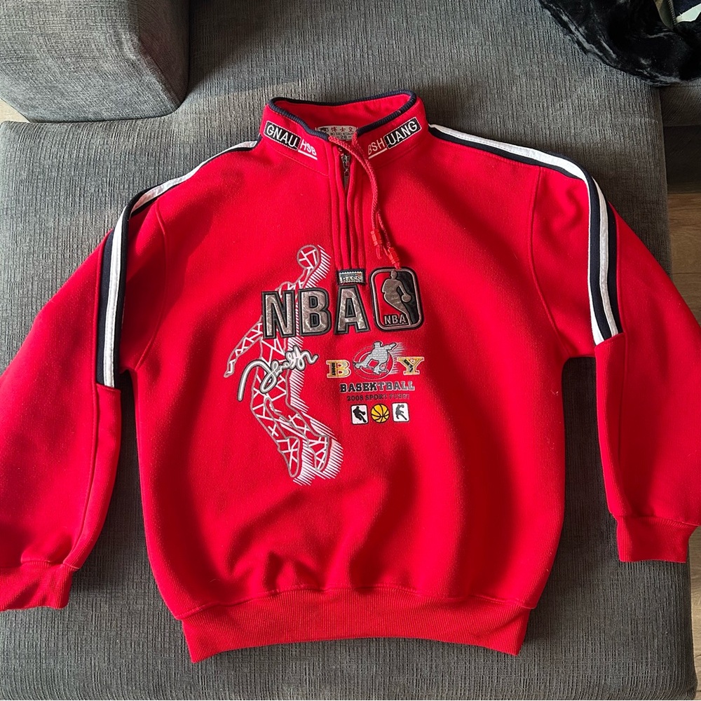 Red NBA Basketball Pullover Sweatshirt